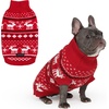 image:imageSpark Paws Christmas Knit Dog Sweater  Ultra Soft Warm Winter Dog SweaterDasher Red