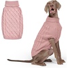 image:imageSpark Paws Christmas Knit Dog Sweater  Ultra Soft Warm Winter Dog SweaterPink Cableknit