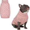 image:imageSpark Paws Christmas Knit Dog Sweater  Ultra Soft Warm Winter Dog SweaterPink Cableknit