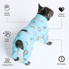 image:imageSpark Paws Dog Pajamas  Stretch Onesie Recovery Full Leg Surgery Suit PJSBreakfast Blue