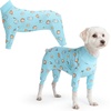 image:imageSpark Paws Dog Pajamas  Stretch Onesie Recovery Full Leg Surgery Suit PJSBreakfast Blue