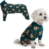 image:imageSpark Paws Dog Pajamas  Stretch Onesie Recovery Full Leg Surgery Suit PJSGingerbread Man