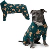 image:imageSpark Paws Dog Pajamas  Stretch Onesie Recovery Full Leg Surgery Suit PJSGingerbread Man