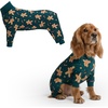 image:imageSpark Paws Dog Pajamas  Stretch Onesie Recovery Full Leg Surgery Suit PJSGingerbread Man