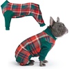 image:imageSpark Paws Dog Pajamas  Stretch Onesie Recovery Full Leg Surgery Suit PJSGreen and Red Plaid