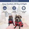 image:imageSpark Paws Dog Pajamas  Stretch Onesie Recovery Full Leg Surgery Suit PJSGreen and Red Plaid