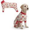 image:imageSpark Paws Dog Pajamas  Stretch Onesie Recovery Full Leg Surgery Suit PJSSanta and Rudolph