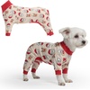 image:imageSpark Paws Dog Pajamas  Stretch Onesie Recovery Full Leg Surgery Suit PJSSanta and Rudolph