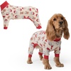image:imageSpark Paws Dog Pajamas  Stretch Onesie Recovery Full Leg Surgery Suit PJSSanta and Rudolph