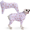 image:imageSpark Paws Dog Pajamas  Stretch Onesie Recovery Full Leg Surgery Suit PJSWhen Pigs Fly  Purple