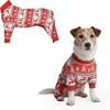 image:imageSpark Paws Dog Pajamas  Stretch Onesie Recovery Full Leg Surgery Suit PJSWinter Wonderland