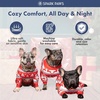 image:imageSpark Paws Dog Pajamas  Stretch Onesie Recovery Full Leg Surgery Suit PJSWinter Wonderland