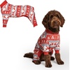 image:imageSpark Paws Dog Pajamas  Stretch Onesie Recovery Full Leg Surgery Suit PJSWinter Wonderland