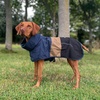 image:imageSpark Paws Dog Raincoat  Waterproof Rain Jacket wHood Full CoverageBlue Gold Black