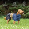 image:imageSpark Paws Dog Raincoat  Waterproof Rain Jacket wHood Full CoverageBlue Gold Black