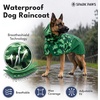 image:imageSpark Paws Dog Raincoat  Waterproof Rain Jacket wHood Full CoverageCamo Green