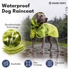 image:imageSpark Paws Dog Raincoat  Waterproof Rain Jacket wHood Full CoverageCamo Lime
