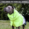 image:imageSpark Paws Dog Raincoat  Waterproof Rain Jacket wHood Full CoverageNeon White Navy Blue