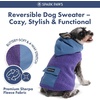 image:imageSpark Paws Reversible Dog Hoodie Sweater for Winter Cold Warm Clothes for Small Medium Large Breeds  Orange and Green  XL03 Purple and Navy Blue
