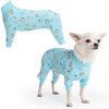 image:imageSpark Paws Dog Pajamas  Stretch Onesie Recovery Full Leg Surgery Suit PJSBreakfast Blue
