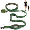 image:imageSpark Paws Hands Free Dog Leash  Bungee Waist Belt for Running amp WalkingArmy Green