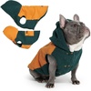 image:imageSpark Paws Reversible Dog Hoodie Sweater for Winter Cold Warm Clothes for Small Medium Large Breeds  Orange and Green  XL01 Orange and Green