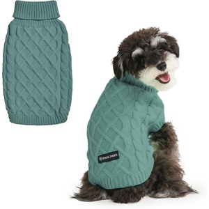 image:imageSpark Paws Christmas Knit Dog Sweater  Ultra Soft Warm Winter Dog SweaterPine Green Cableknit