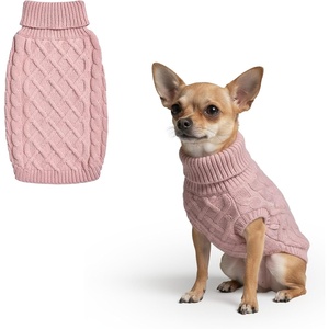 image:imageSpark Paws Christmas Knit Dog Sweater  Ultra Soft Warm Winter Dog SweaterPink Cableknit