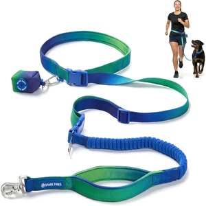 image:imageSpark Paws Hands Free Dog Leash  Bungee Waist Belt for Running amp WalkingLime Wave