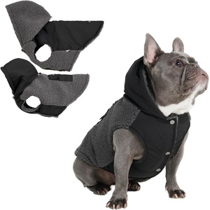 image:imageSpark Paws Reversible Dog Hoodie Sweater for Winter Cold Warm Clothes for Small Medium Large Breeds  Orange and Green  XL02 Black and Grey