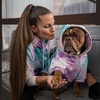 image:imageSpark Paws Human Hoodie  Matching outfit with your DogRetro Sky Dye
