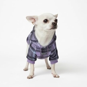 image:imageSpark Paws Dog Hoodie  ButterySoft Sweater Sweatshirt Clothes for PuppyPurple Plaid