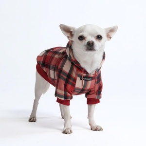 image:imageSpark Paws Dog Hoodie  ButterySoft Sweater Sweatshirt Clothes for PuppyRed Plaid