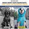 image:imageSpark Paws Dog Raincoat  Waterproof Rain Jacket wHood Full CoverageAqua White Purple